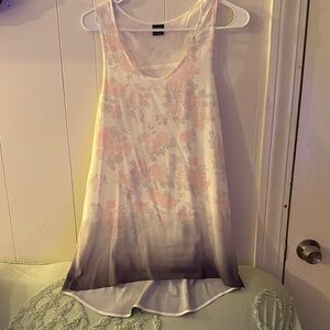 Stranded Pink and Gray Floral Tank Top